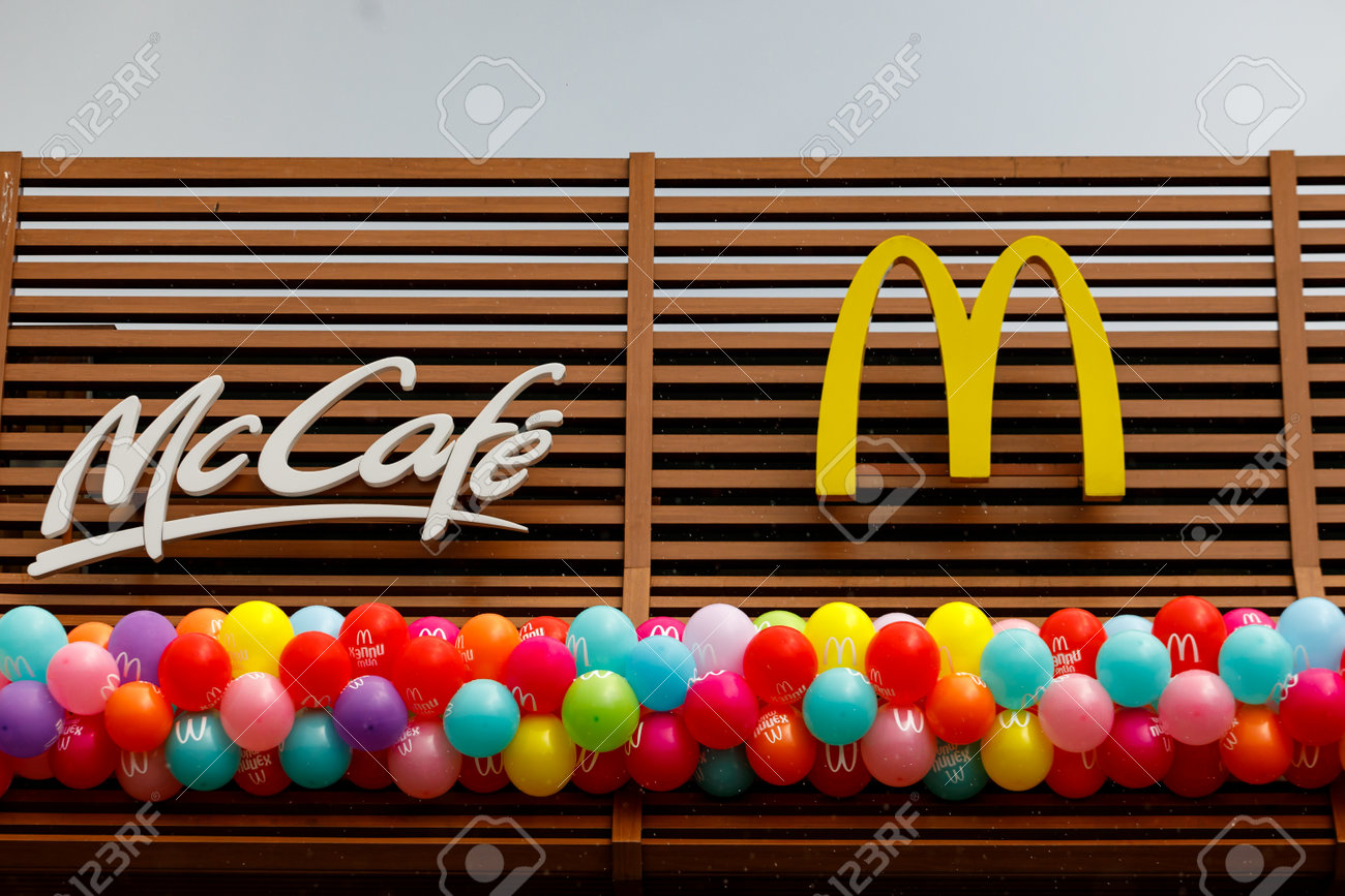 マクドナルド McDonalds McCafe マックカフェ ロゴ 看板 サイン